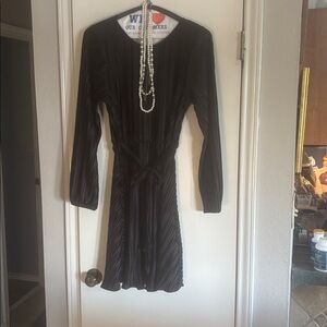 Stylish Black Pleated Dress